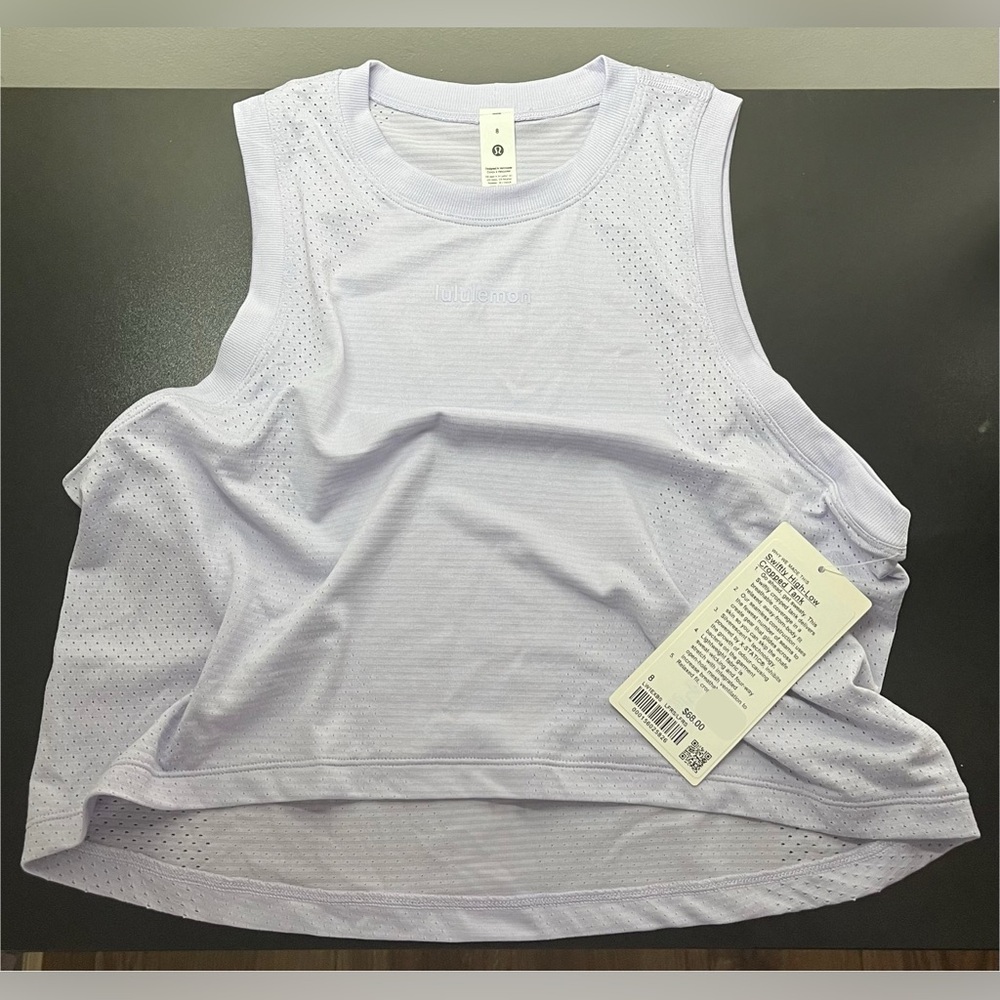 Lululemon Swiftly High-Low Cropped Tank – Lavender Forest , Size 8